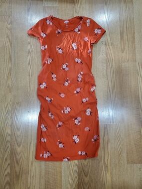Maternity Floral Short Sleeve Dress